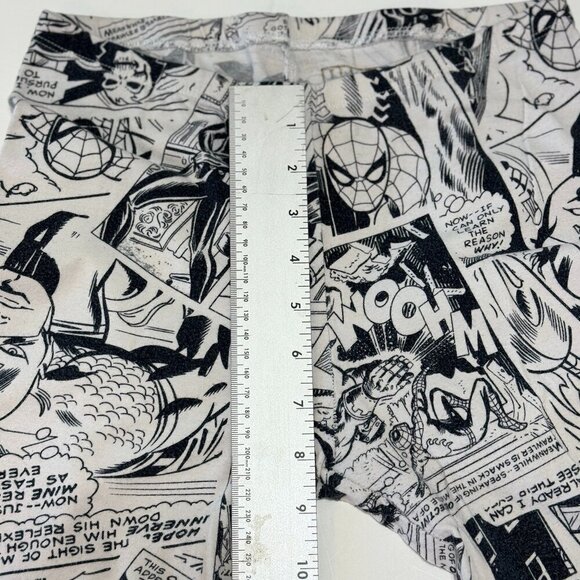 Marvel Comics Leggings Women's Size Medium Black White Spider Man Fair Condition - Picture 4 of 14